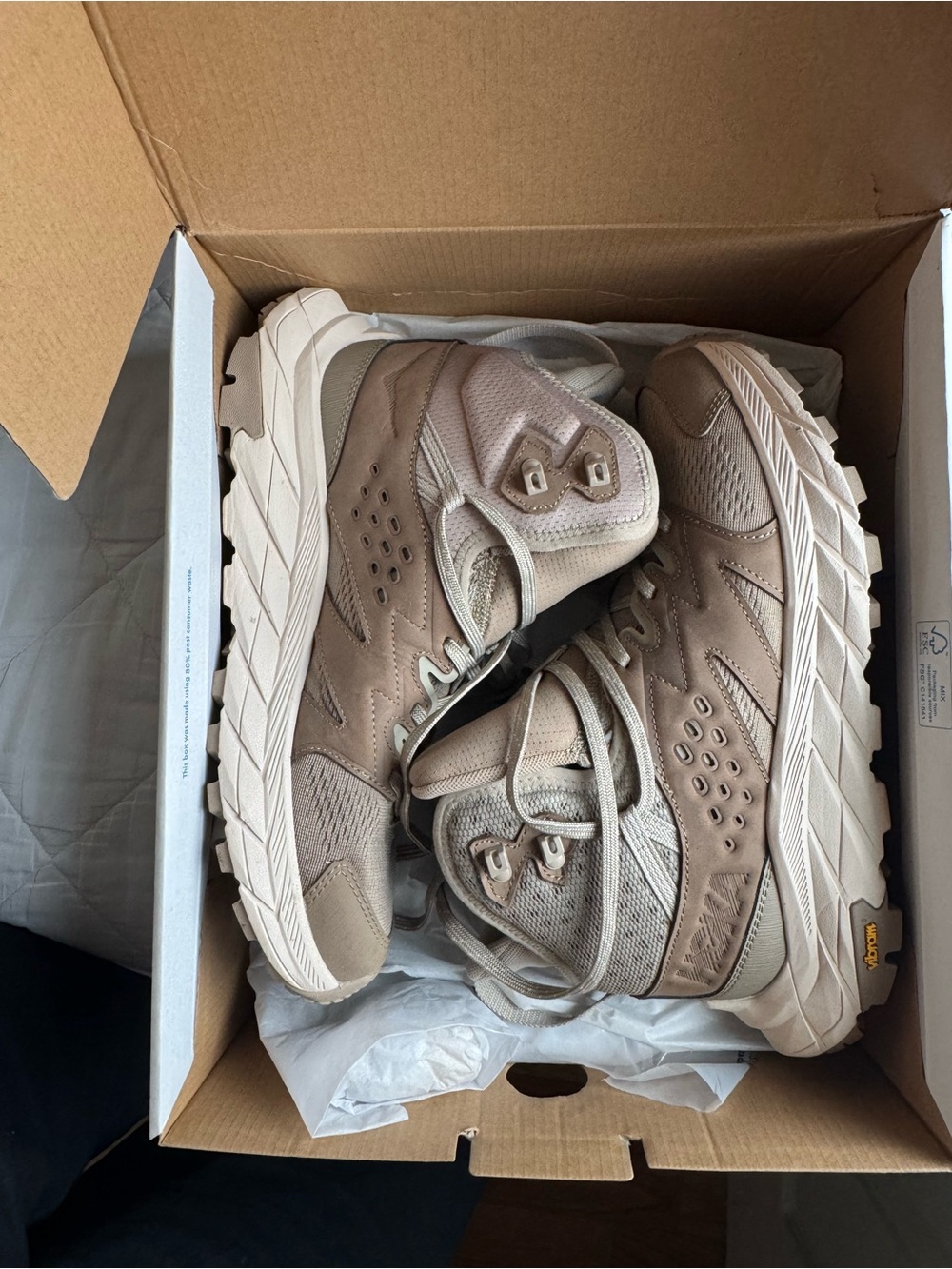 Hoka Kids Beige Trail Sneakers